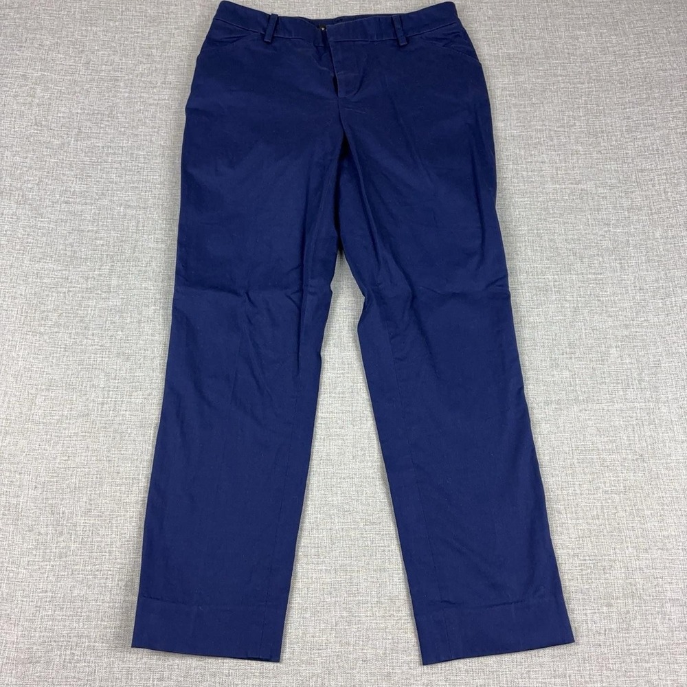 Vintage Ralph Lauren Black Label Pants Womens 4 Blue Stretch Cotton Straight Leg